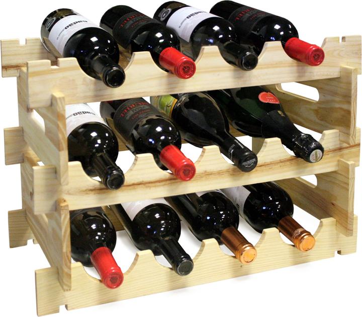 Actual product image VinBouquet wooden wine rack, for 12 bottles (50 x 35 x 30 cm, 12 bottles)