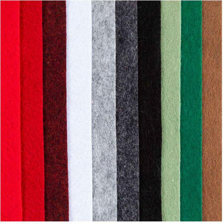 Immagine prodotto Creativ Company Bastelfilz 10 Stück, Sortiert, Weihnachtsfarben