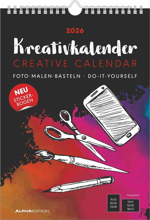 Immagine prodotto Alpha Edition Bastelkalender 2026 A4 schwarz (A4)