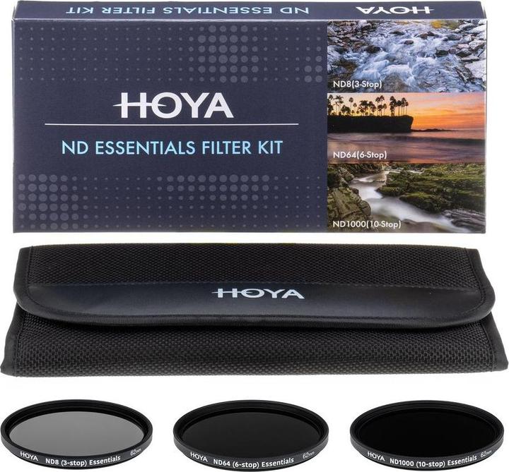 Image du produit Hoya 62mm ND Essentials Filter Kit 8/64/1000 (62 mm, Filtre gris neutre)