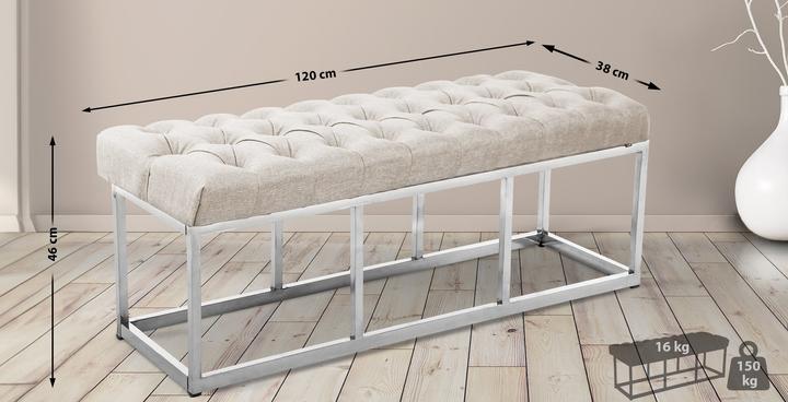 Image du produit CLP Banc Amun Tissu E120, crème (120 cm)