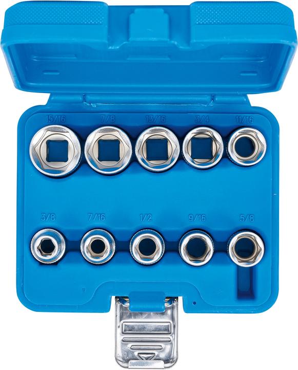 Immagine prodotto BGS Serie di bussole esagonali 12,5 mm (1/2") dimensioni in pollici 10 pz. (12,5 mm)