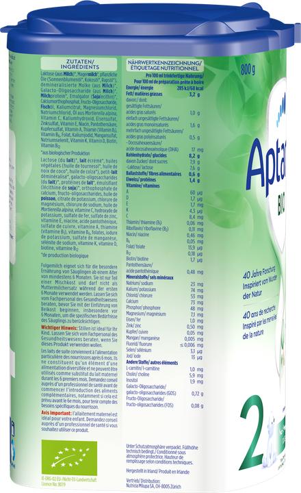 Produktbild Aptamil Bio 2 (800 g, ab 6 Monaten)