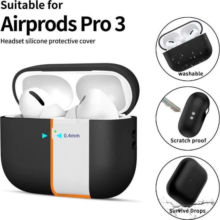 Produktbild Tech-Protect Silikon Apple Airpods Pro 3 Schwarz (Kopfhörer Hülle)