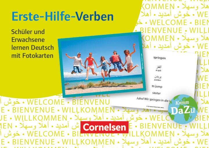 Produktbild Erste-Hilfe-Verben: Schüler und Erwachsene lernen Deutsch mit Fotokarten (Deutsch, 2016)