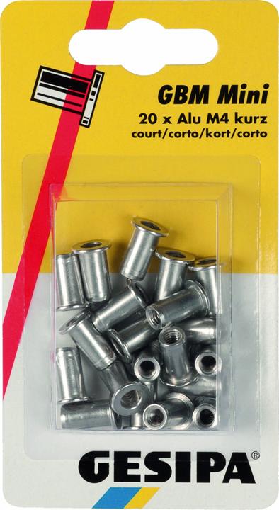 Productafbeelding Gesipa Blindklinkmoer aluminium M 4 kort Mini-pack met 20 stuks.