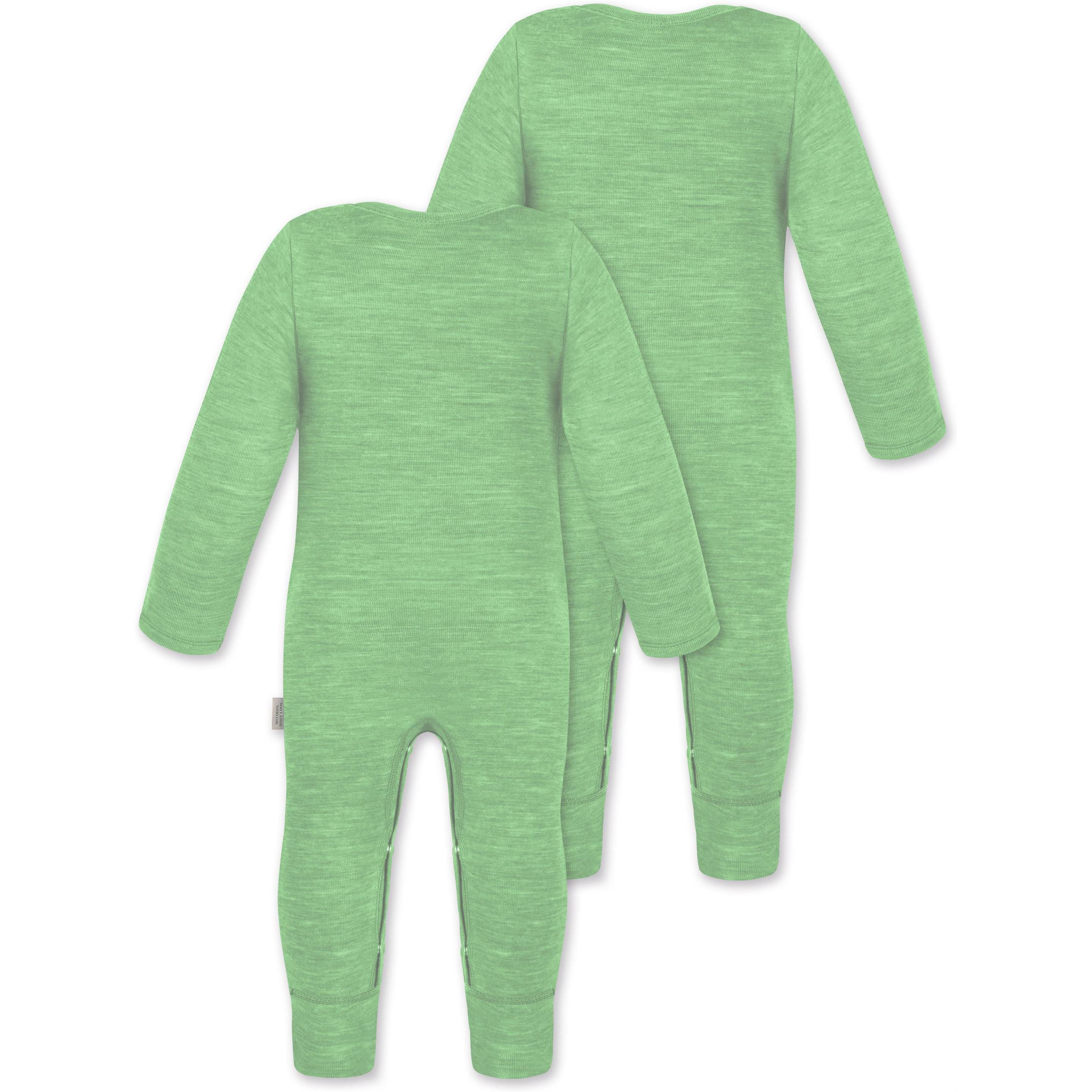 Thumbnail - Normani, Herren, Strampler, 2er Pack Baby Merino Strampler „Tangoio" - 9593, Grün, (92)