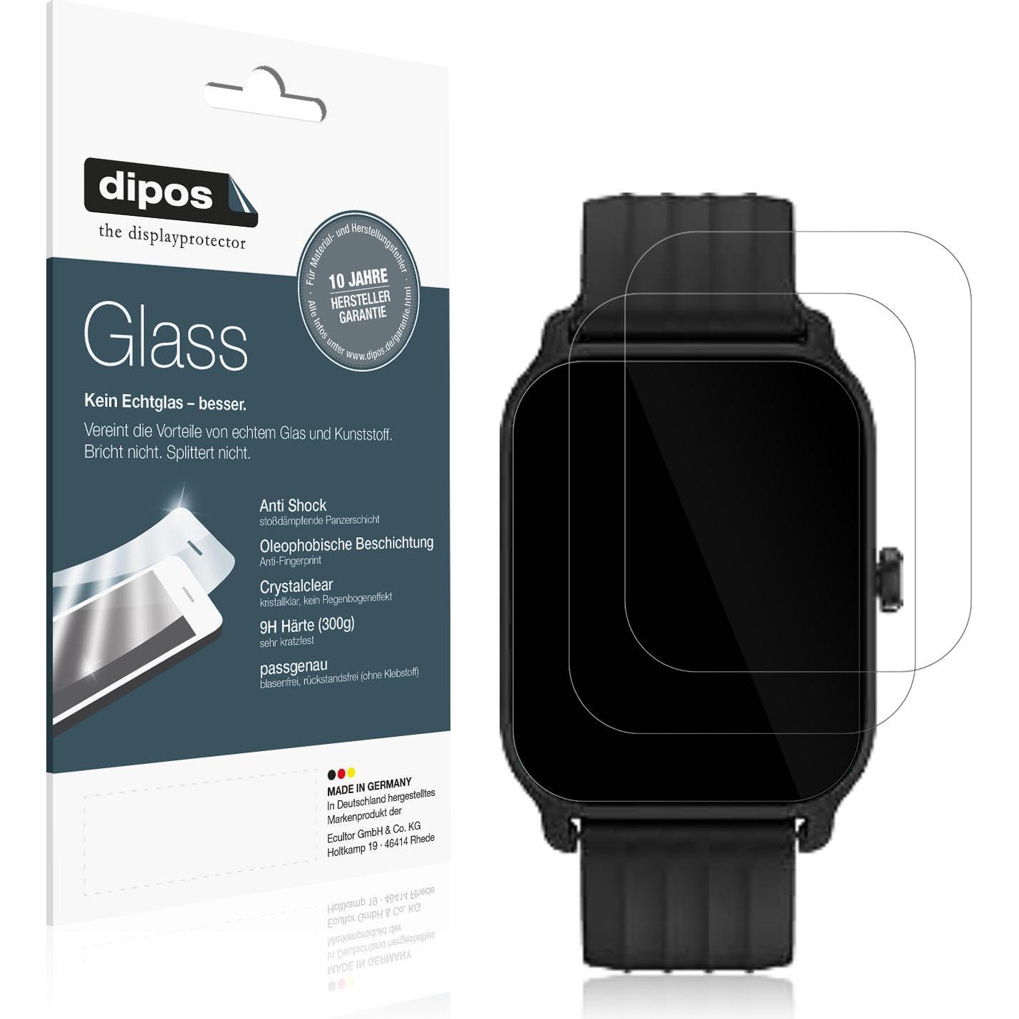 Dipos Displayschutz Anti-Shock, Smartwatch Schutzfolie, Transparent
