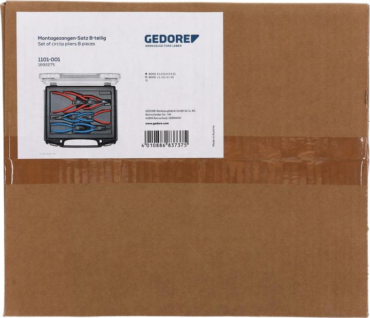 Image du produit Gedore 1101-001 Jeu de pinces de montage 8 pièces en i-BOXX 72 (370 mm)