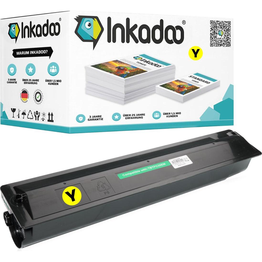 Inkadoo, Toner, Kompatibel Toner für Toshiba T-FC25E Tonerkartusche (Y)