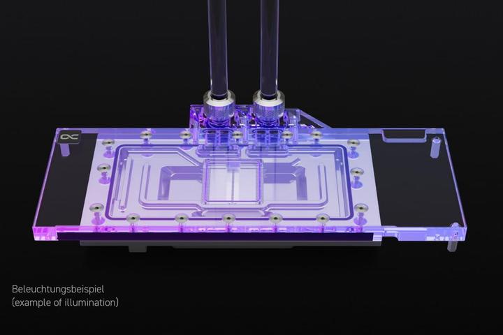 Actual product image Alphacool Ice Block Aurora Acrylic RX 7900XT Reference with Backplate
