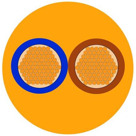 Rs Pro Netzkabel H-05VV-F 2x2,5mm² orange (50 m), Stromkabel
