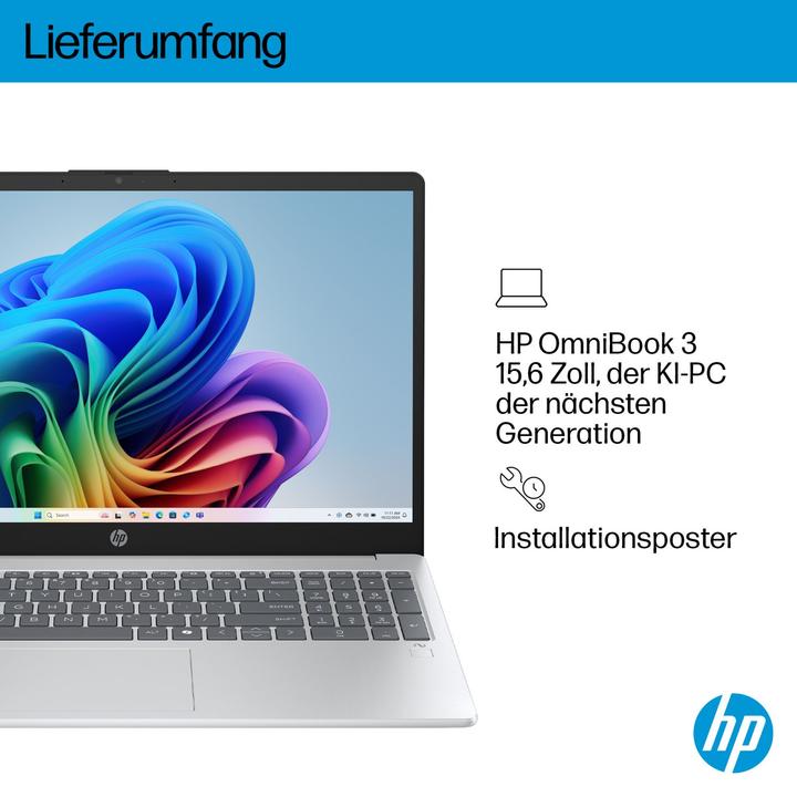 Produktbild HP OmniBook 3 NGAI 15-fn0653ng 39,6cm (15,6 ) AI5 16GB 1TB SSD (15.60", 1000 GB, 16 GB, DE)