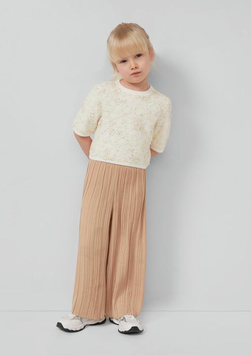 Produktbild s.Oliver Strickpullover Strickpullover mit Pailletten und floralem Muster (128, 134)