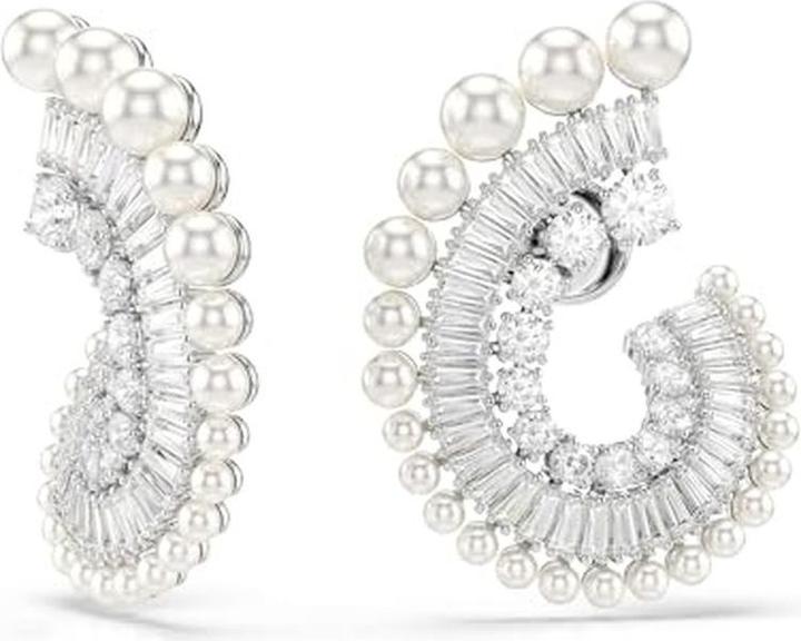 Actual product image Swarovski x Ariana Grande Drop Ohrhänger Kristallperle Verschiedene Schliffe Weiss Rhodiniert (Swarovski Metal)