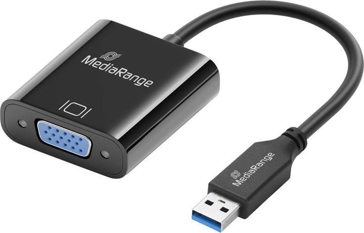 Produktbild MediaRange USB-A 3.0 auf VGA (HD15) Video Konverter, 20cm, Schwarz (USB-A, 20 cm)