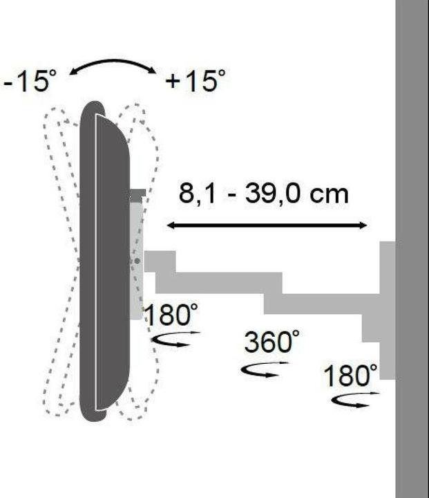 Image du produit Techly Support mural inclinable (Mur, 15 kg, 13" - 30")