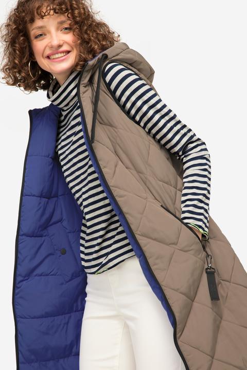 Produktbild Laurasøn Wende-Weste, lange Form, Stepp, Kapuze, 2-Wege-Zipper (L)