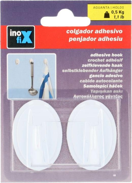 Inofix Klebehaken oval, weiss, 2 Stück