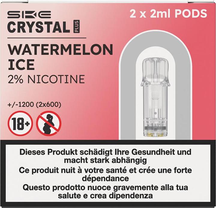 Immagine prodotto SKE Crystal Plus Watermelon Ice - Ricarica E-Pod - 2 pezzi. à 2 ml (Anguria, mentolo)