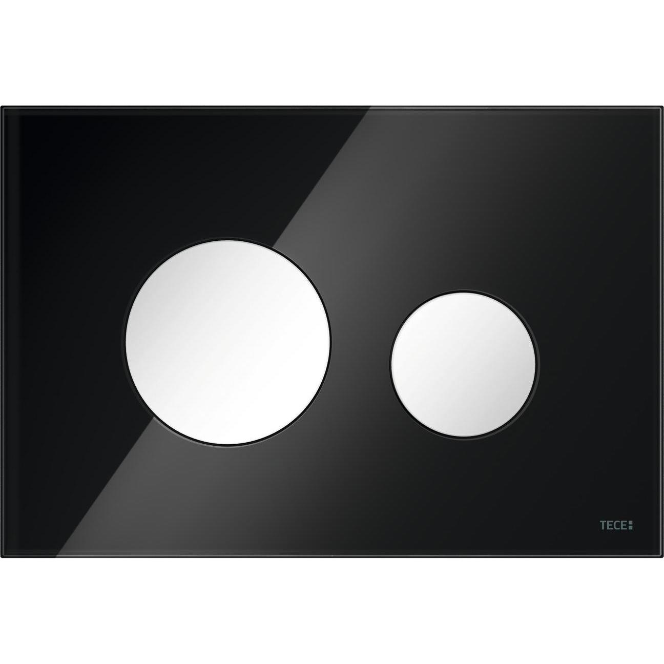 TECE, Betätigungsplatte, TECEloop WC-Bettigungsplatte Glas schwarz Tasten wei 9240654
