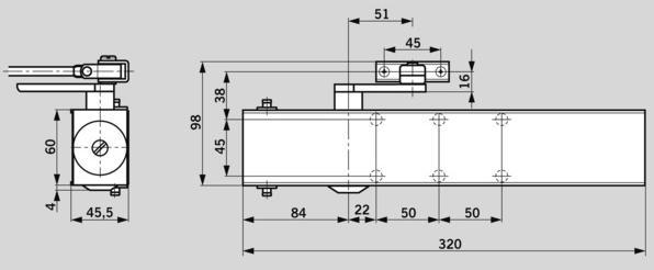 Productafbeelding Dormakaba Deurdranger TS 73 EMF (Houten deur, Objectdeur, Tuinpoort, Interieur)