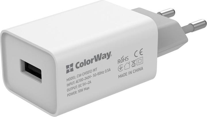 Colorway AC charger 1xUSB AUTO ID 2.0A (10W) (10 W, 1 Port)