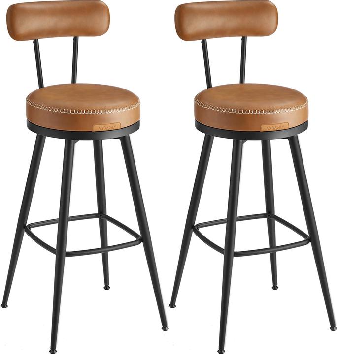 Vasagle Barhocker 2 Stück 56 x 101.3 cm, Schwarz/Braun
