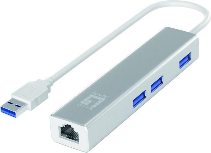 Actual product image LevelOne Adapter USB3.0-> 10/100/1000,3xUSB3.0 si (USB-A, 3 ports)