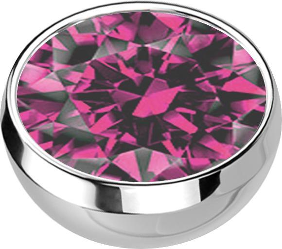 Immagine prodotto Star Piercing Micro Halbkugel silber mit Kristall pink (senza ottone, Acciaio chirurgico 316L)