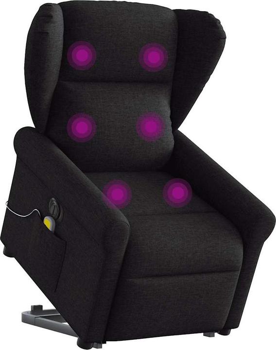 Actual product image VidaXL Electric massage chair with stand-up aid black fabric