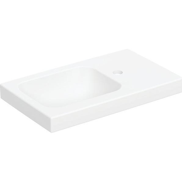 Geberit, Waschbecken, iCon Light Handwaschbecken, 53 cm x 31 cm, mit Hahnloch rechts, ohne Überlauf, Ablagefläch (585 mm...