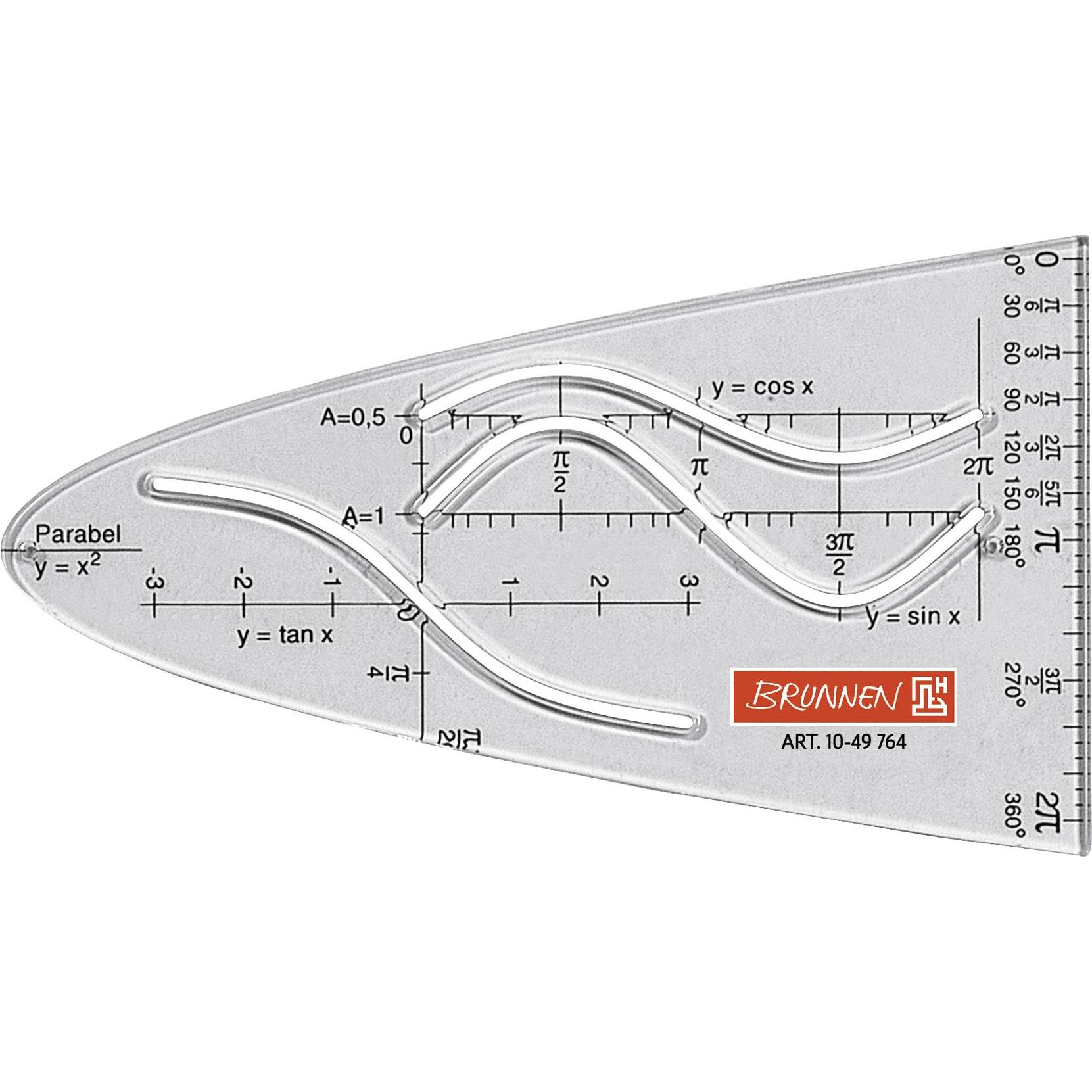 10x Brunnen, Lineal, Parabel (120 mm)