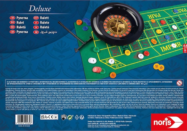 Actual product image Noris Deluxe Set - Roulette 25cm (German, French, Italian, English)