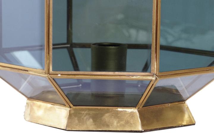 Actual product image DKD Home Decor Desk lamp Crystal Blue Golden 220 V Brass 50 W Modern (29 x 29 x 25 cm)