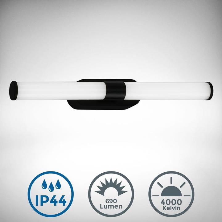 Produktbild B.K.Licht LED-Badezimmerleuchte, schwarz, 1xLED/7W