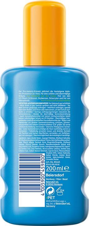 Produktbild NIVEA DUPLIKAT Sun Schutz & Bräune Sonnnenspray (Sonnenspray, SPF 30, 200 ml, 236 g)