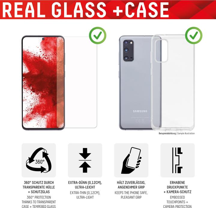 Produktbild Displex Real Glass, 2D Panzerglas + Handyhülle (1 Stück, Samsung Galaxy A53 5G)