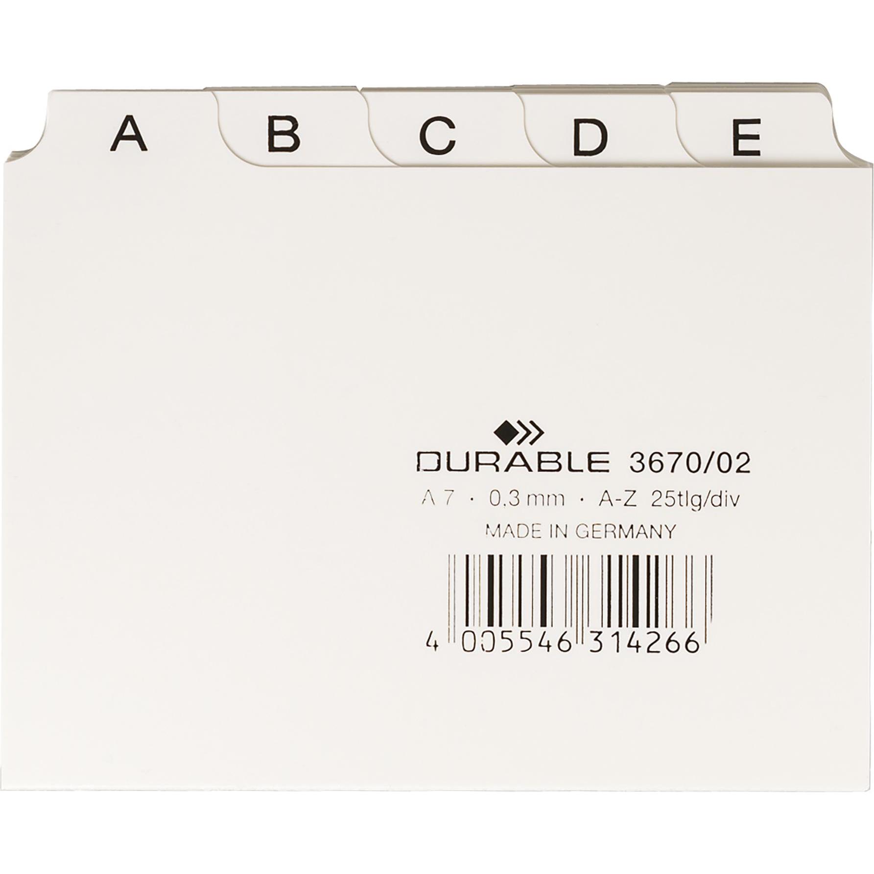 Durable, Kartenaufbewahrung, Leitregister (A7)