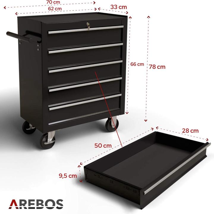 Image du produit Arebos Chariot à outils (1 x)