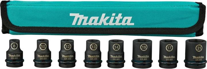 Image du produit Makita Jeu de clés à douille (10 mm, 12 mm, 13 mm, 14 mm, 17 mm, 19 mm, 21 mm, 8 mm)