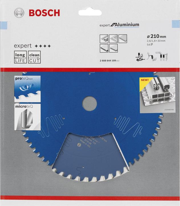 Immagine prodotto Bosch Professional Zubehör Lama circolare Expert per alluminio, 210 x 30 x 2,6 mm, 54
