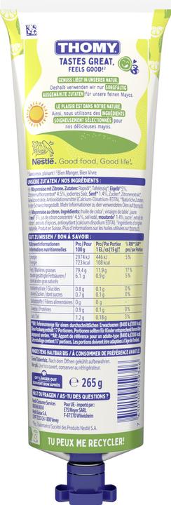 Produktbild THOMY Mayonnaise mit Zitrone (265 g)