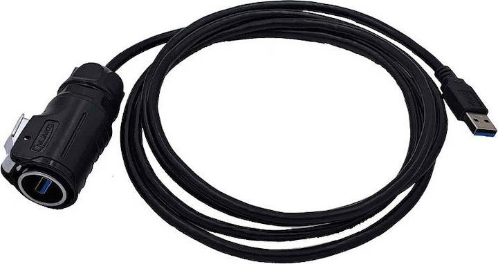Produktbild Cnlinko Wasserfestes USB Kabel für USB 3.0 Signale mit IP67 für -20°C bis +80°C 2 Meter (2 m, USB 3.0)