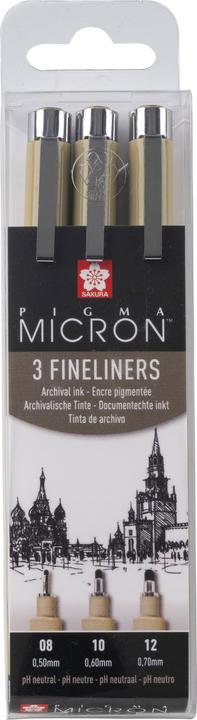 Actual product image Sakura Fibre pen Pigma Micron (Black, 3 x)