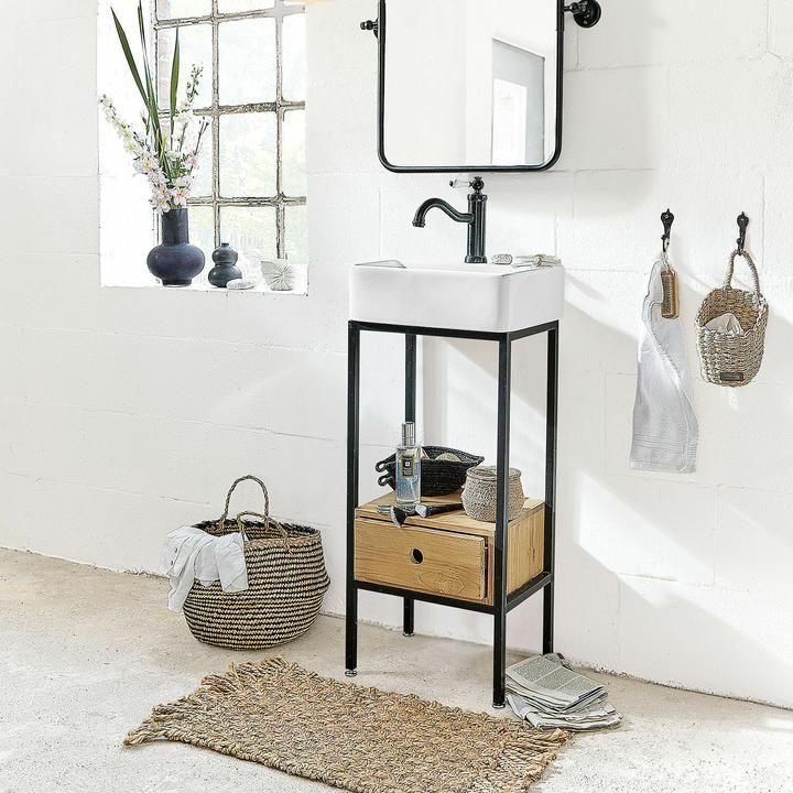 Actual product image Loberon Washbasin Maeva black/white/brown