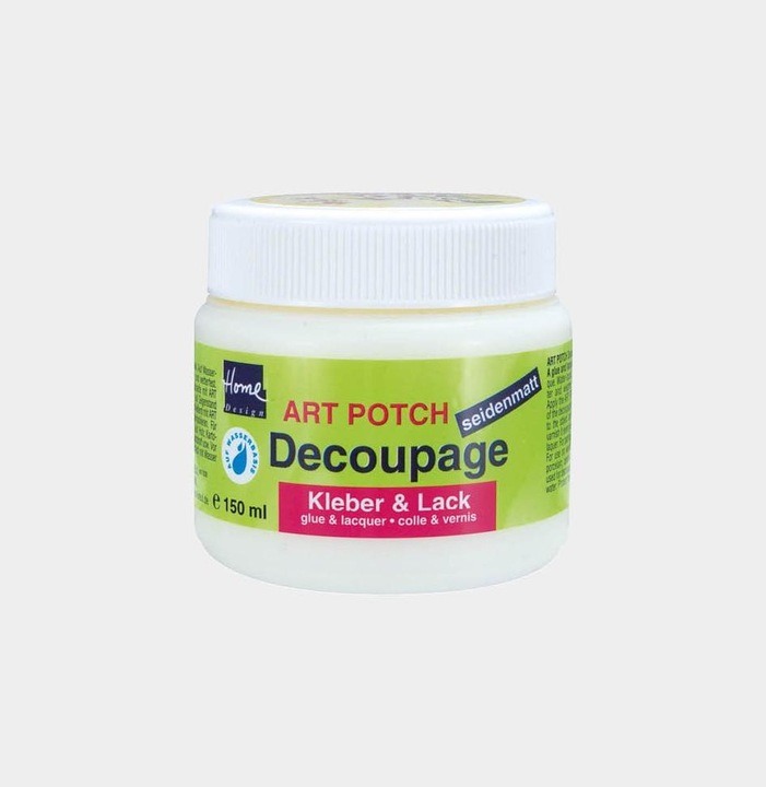 Immagine prodotto Kreul 48251 - Art Potch Colla e vernice per decoupage seta opaca, 150 ml, a base d'acqua, asciuga (Trasparente, 150 ml)