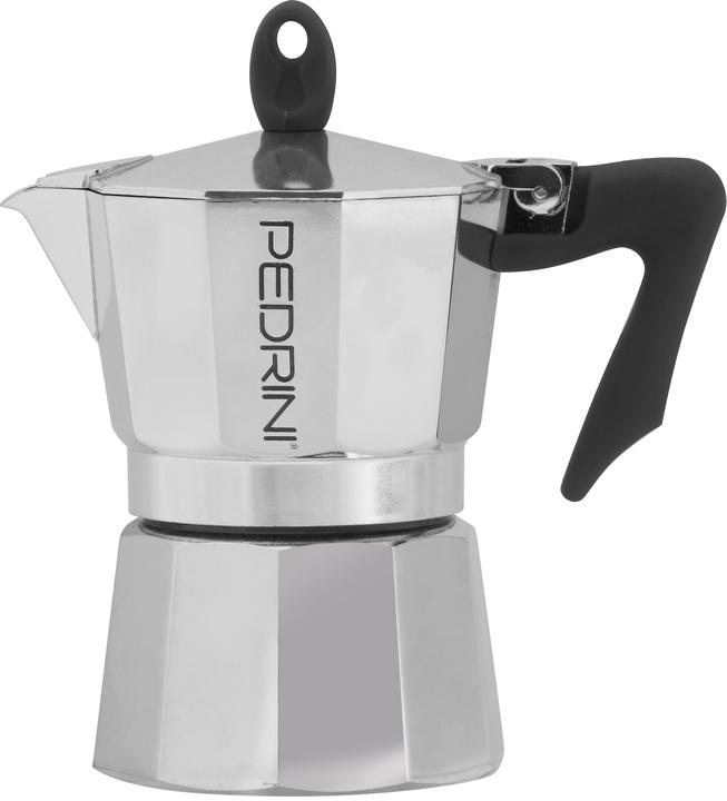 Actual product image Pedrini 9083-3 Manual coffee maker mocha pot aluminum (3 Cups)