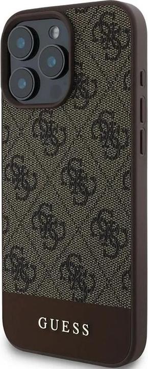 Produktbild Guess GUHCP16LG4GLBR iPhone 16 Pro brązowy/brown HC PC/TPU 4G PU Bottom Stripe (Apple iPhone 16 Pro)
