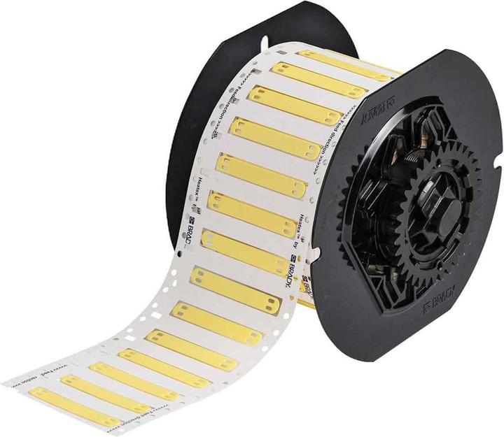 Actual product image Brady B33-7510-7643-YL, Heatex labels, yellow, matt, 75.00 x 10.00 mm, for BBP33, i3300, i5300 (50